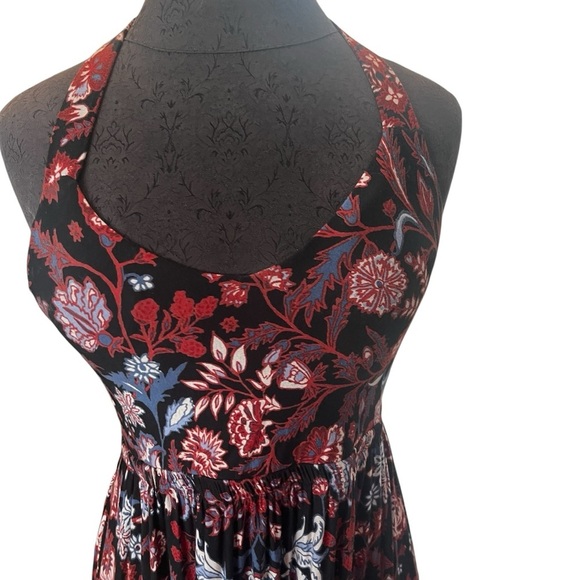 Soma Paisley Floral Maxi Dress Navy Rust Small - Picture 3 of 11